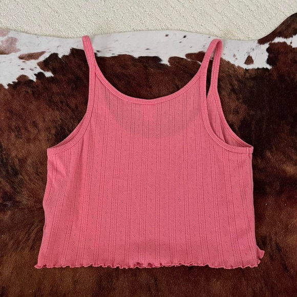 Colsie Coral Ribbed Tank - Picture 2 of 3